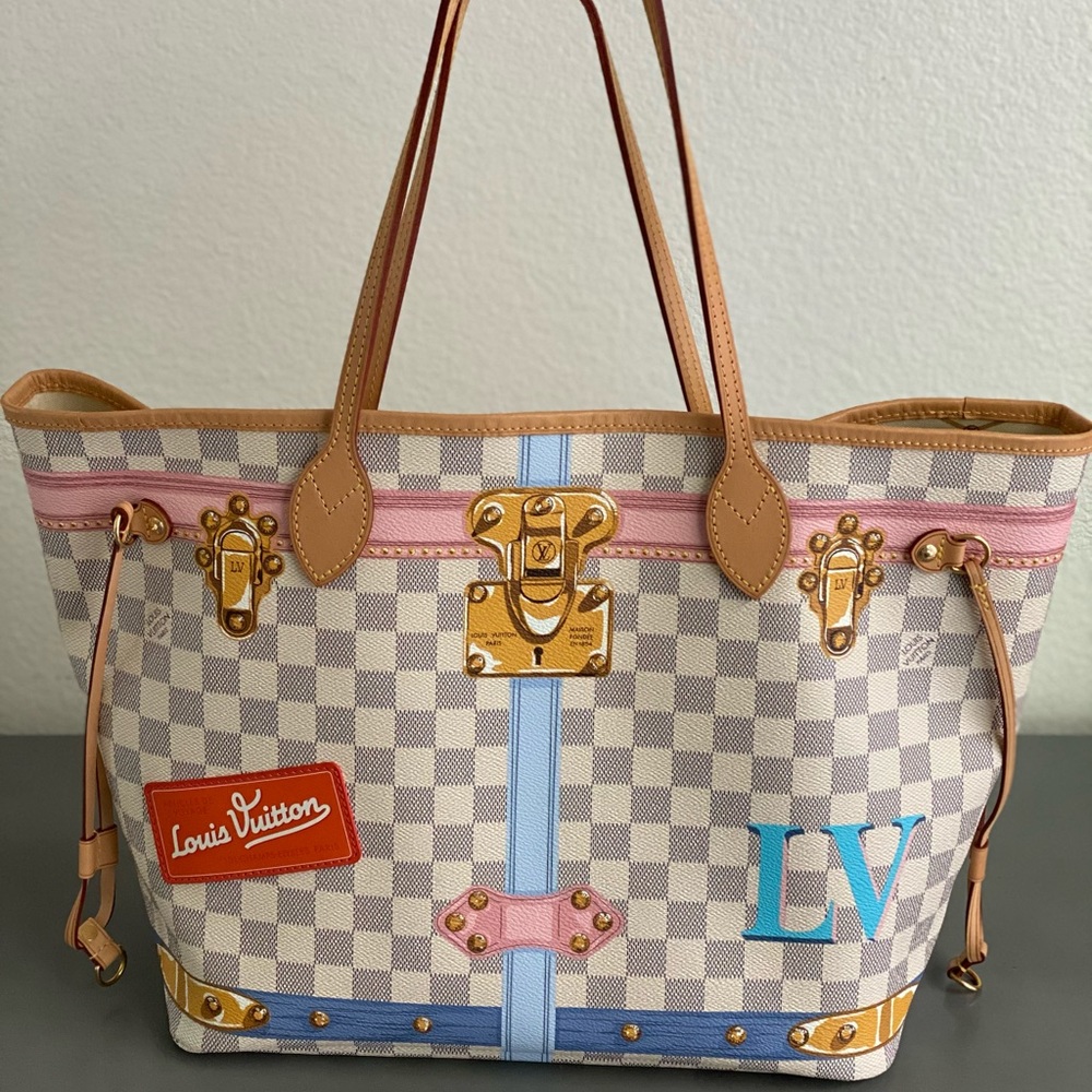 LV Damier Azur Summer Trunks NF MM w/Pouch